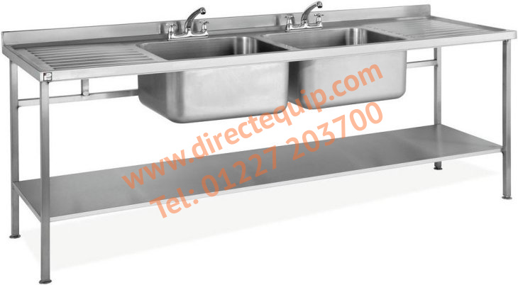 Stainless Steel Double Bowl Double Drainer Sink in 2 Sizes